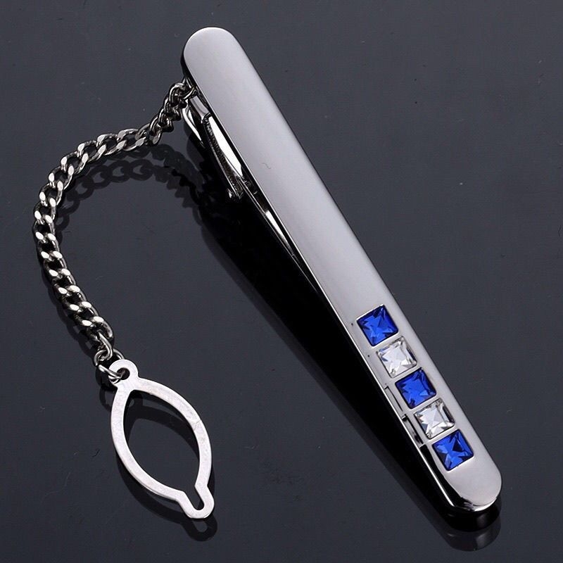 Клип за вратовръзка – Агат констелационен модел, метален аксесоар