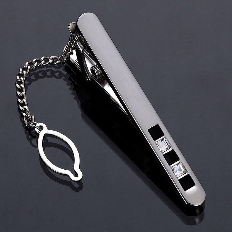 Клип за вратовръзка – Агат констелационен модел, метален аксесоар