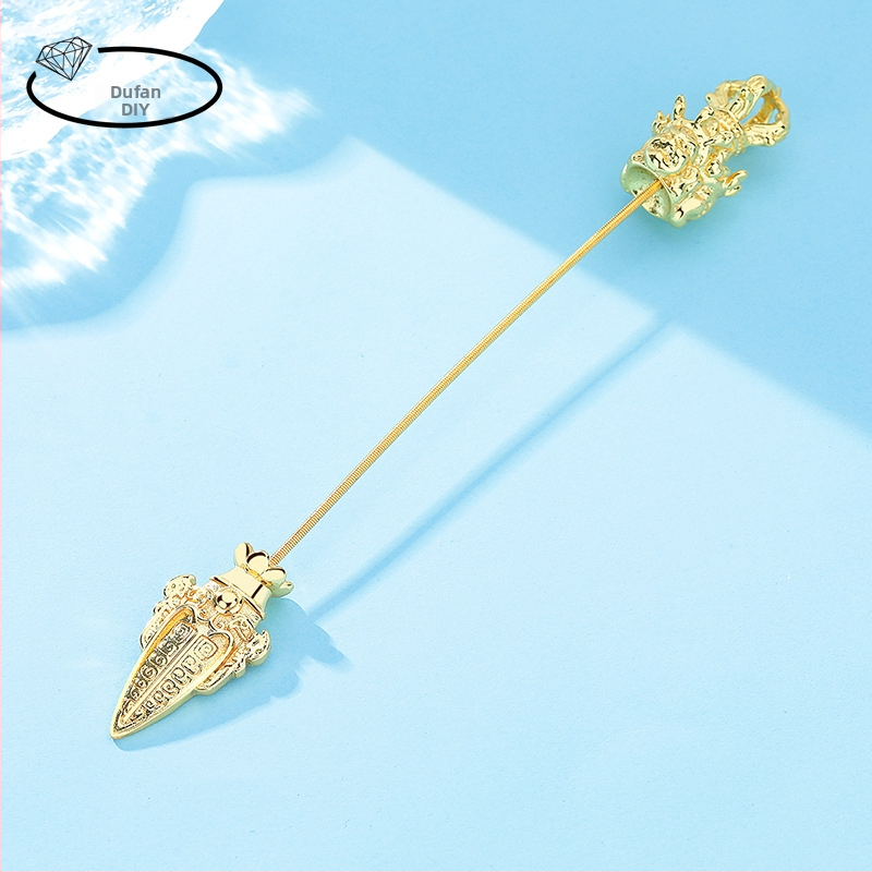 Réz nyaklánc elektroplattázott részletekkel, etnikus stílus, irodalmi retro, 2024 tavasza