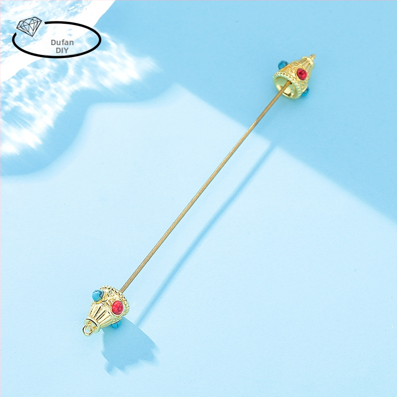 Réz nyaklánc elektroplattázott részletekkel, etnikus stílus, irodalmi retro, 2024 tavasza