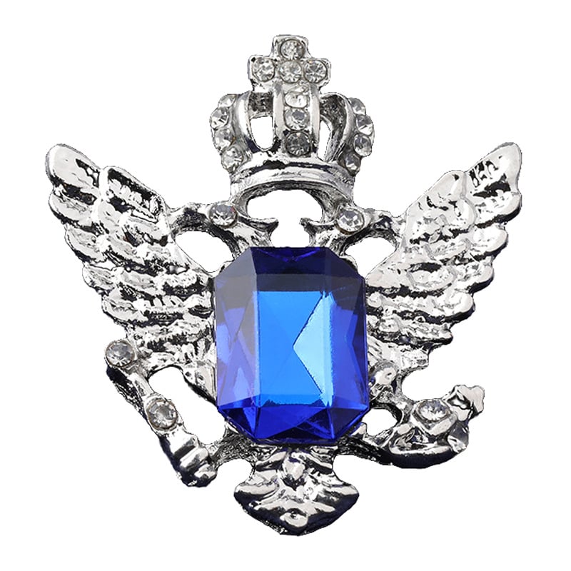 Унисекс клип за вратовръзка със кристали и цветен мотив, от сплав, жакардова обработка, електроплатиран