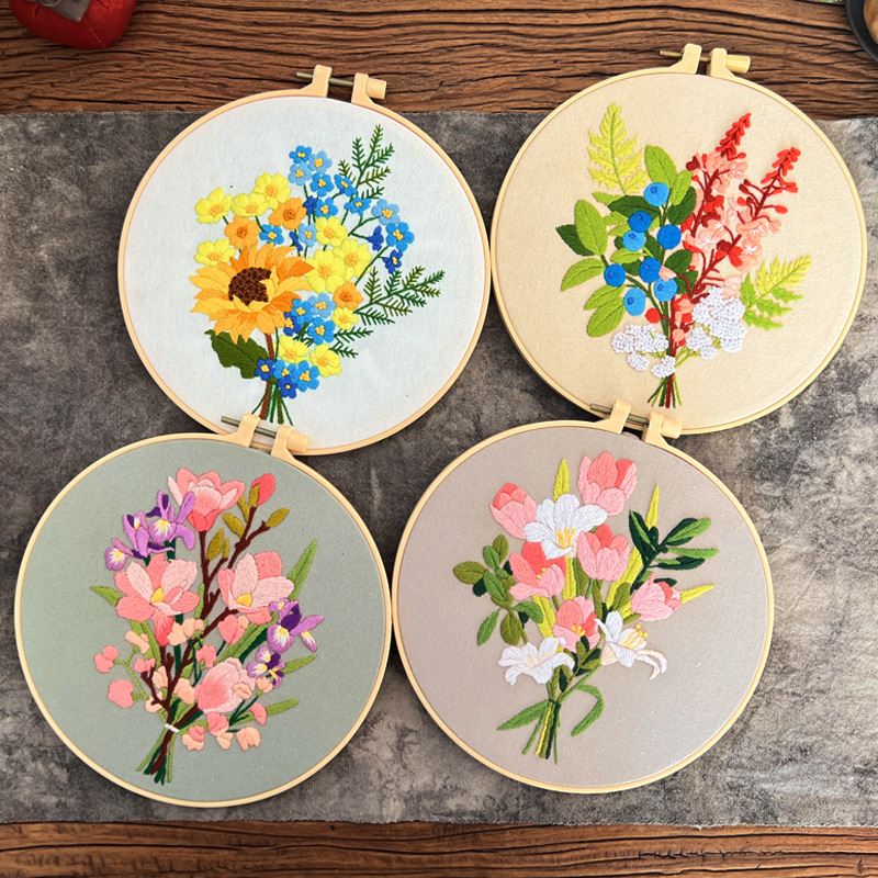 Lu hímzés DIY készlet – európai stílusú 3D textilhímzés kezdőknek