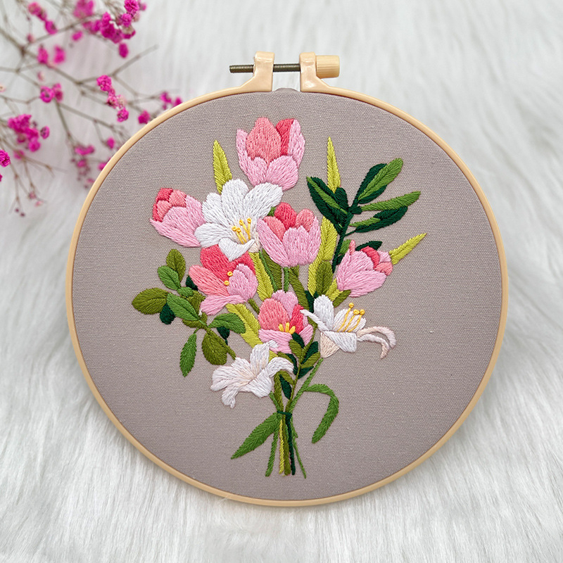 Lu hímzés DIY készlet – európai stílusú 3D textilhímzés kezdőknek