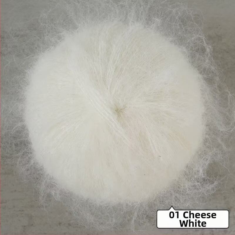 Keverék fonal kézi kötéshez – alpakka és mohír hosszú szálas keverék; gyűrűs sodrás; fonal forma: csoport; Mu Pai