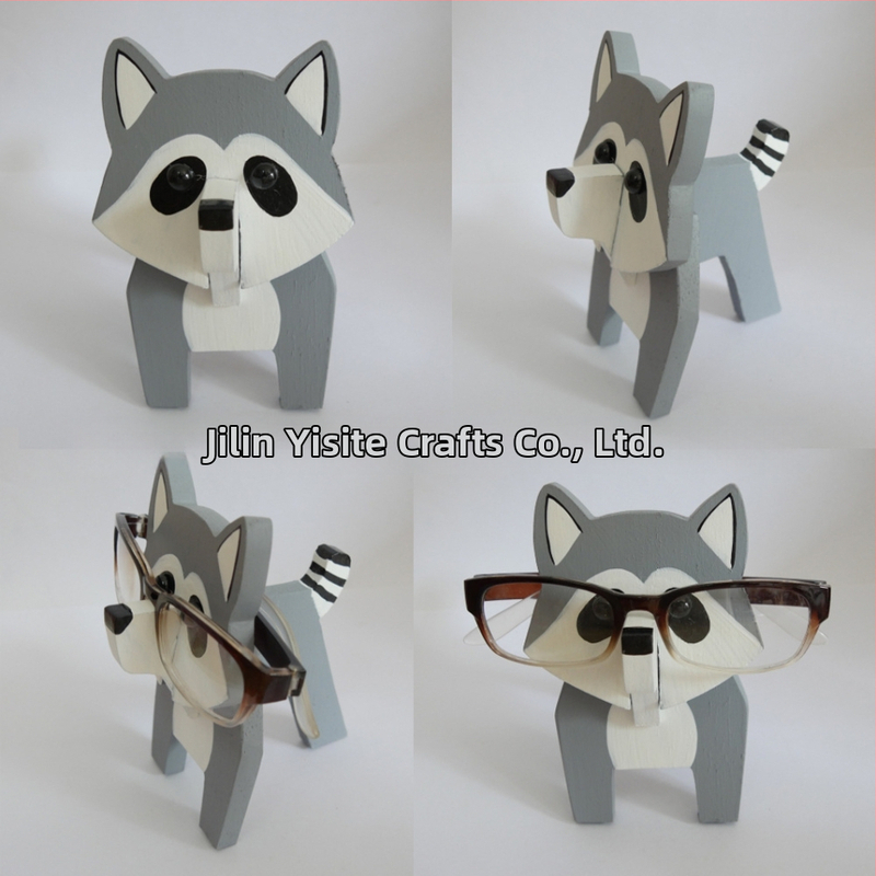 Medinis akių rėmelis su gyvūnų karikatūros motyvu, rankų dažytas, atsiejamas, šiuolaikiškas minimalistinis stilius, pritaikymas