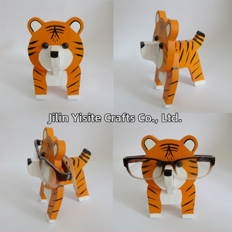 Medinis akių rėmelis su gyvūnų karikatūros motyvu, rankų dažytas, atsiejamas, šiuolaikiškas minimalistinis stilius, pritaikymas