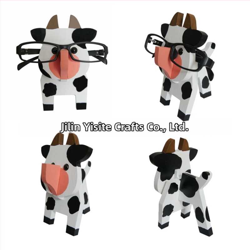 Medinis akių rėmelis su gyvūnų karikatūros motyvu, rankų dažytas, atsiejamas, šiuolaikiškas minimalistinis stilius, pritaikymas