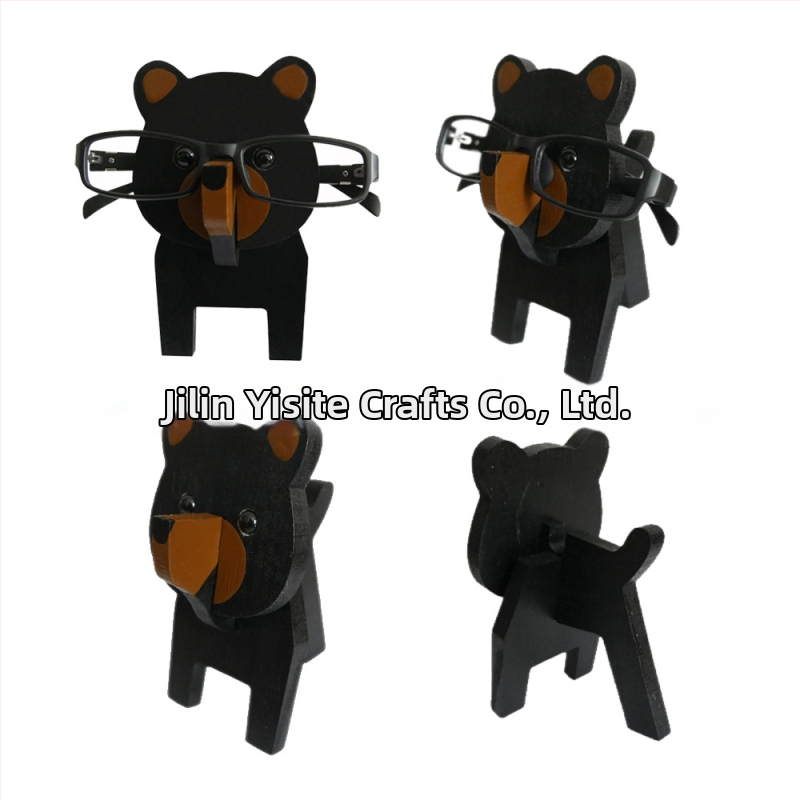 Medinis akių rėmelis su gyvūnų karikatūros motyvu, rankų dažytas, atsiejamas, šiuolaikiškas minimalistinis stilius, pritaikymas