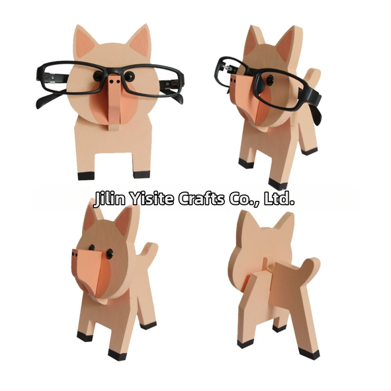 Medinis akių rėmelis su gyvūnų karikatūros motyvu, rankų dažytas, atsiejamas, šiuolaikiškas minimalistinis stilius, pritaikymas