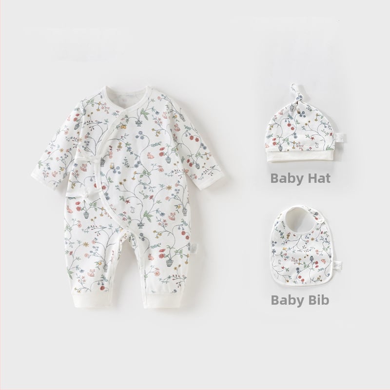 Naujagimių unisex medvilninis ilgomis rankovėmis kombinezonas, 100% medvilnė, amžius 0–12 mėnesių, pavasaris–ruduo