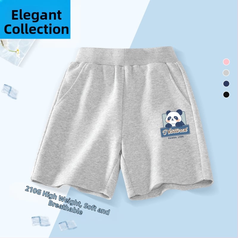 Vaikų kelių ilgio šortai - 100% medvilnė, aukštas liemuo su elastine juosta, Nezha Ao Bing raštas, vaikams nuo 8 metų