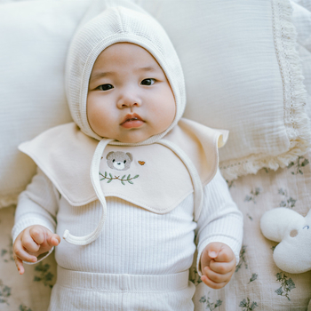 Baby bib s 360° rotacijom, vodootporan materijal od pamuka preko 95%, crtani uzorak, za dob 0–3 godine