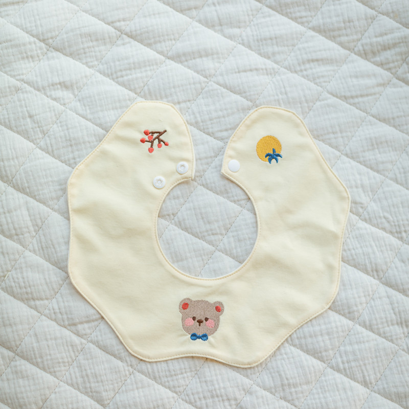 Baby bib s 360° rotacijom, vodootporan materijal od pamuka preko 95%, crtani uzorak, za dob 0–3 godine