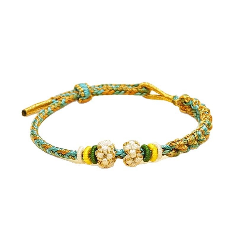 Unisex narukvica kineskog stila, ručno izrađena na crvenoj užadi - ukras za ruku