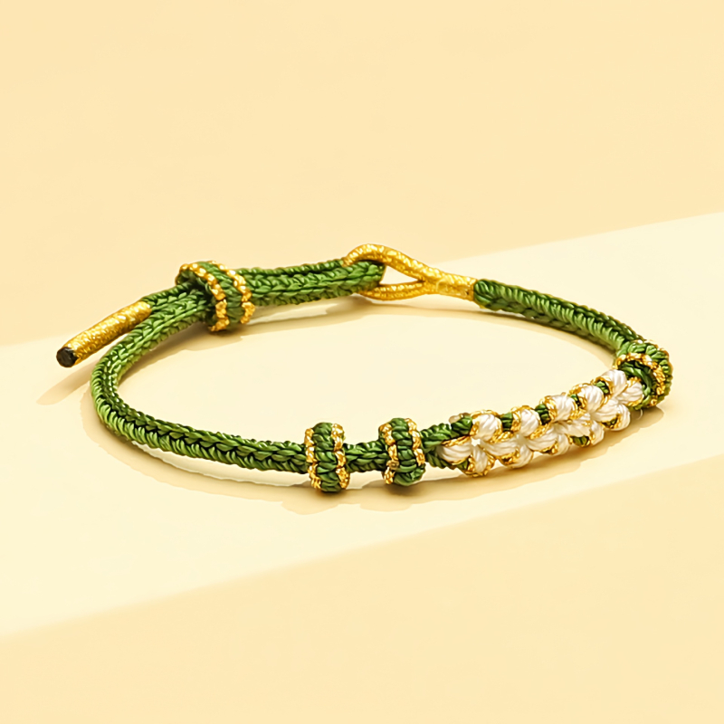 Unisex narukvica kineskog stila, ručno izrađena na crvenoj užadi - ukras za ruku