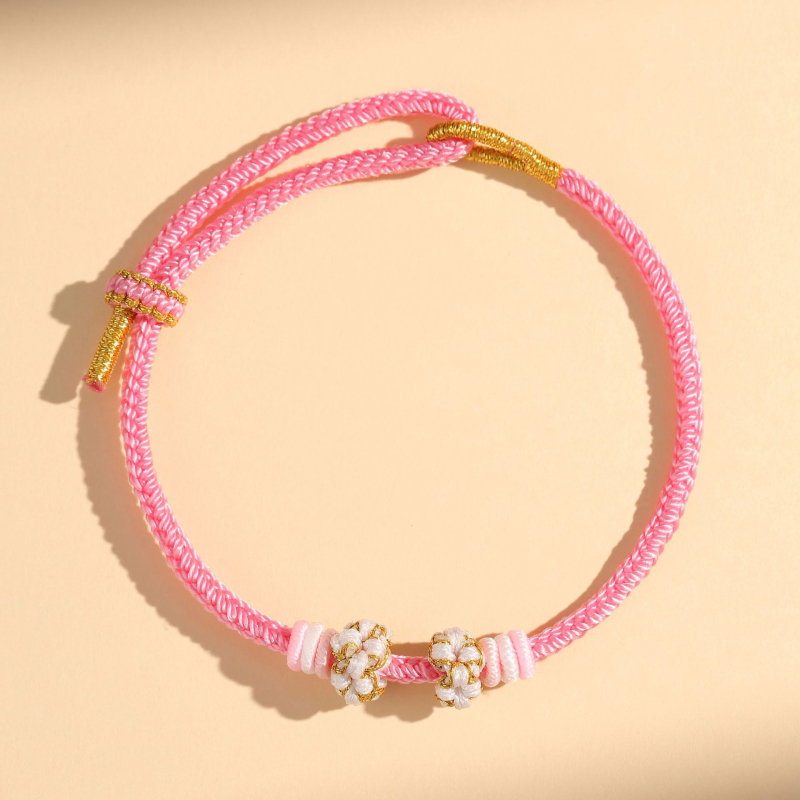 Unisex narukvica kineskog stila, ručno izrađena na crvenoj užadi - ukras za ruku