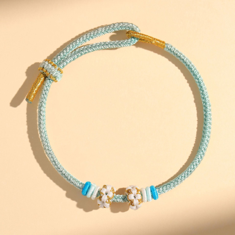 Unisex narukvica kineskog stila, ručno izrađena na crvenoj užadi - ukras za ruku