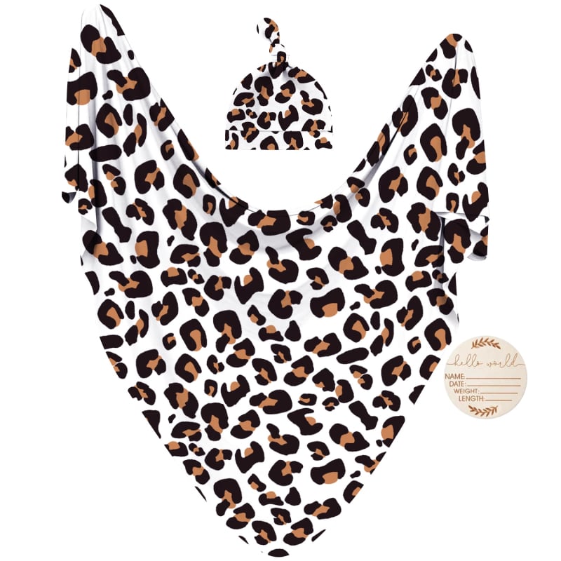 Xiduray Set de trei piese pentru nou-născuți — pătură de înfășat, căciulă pentru bebeluți, carduri lunare; țesătură amestecată; model în carouri; pentru 0–12 luni; lansare primăvara 2025