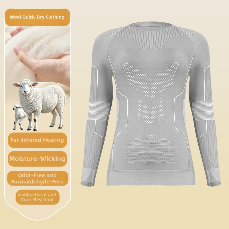 Unisex greitai džiūstantis kombinezonas iš avies vilnos su dryžiu raštu, skirtas lauko žygiams ir slidinėjimui, drėgmės šalinimas, žiemos- pavasario- rudens sezonams