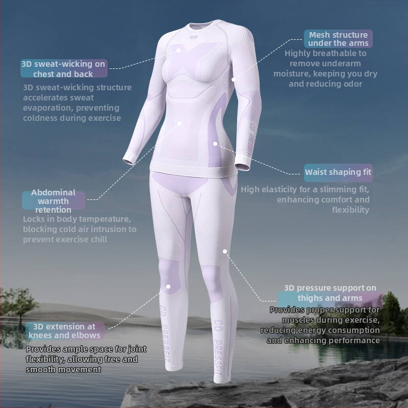 Unisex greitai džiūvantis lauko komplektas – nailono/elastano audinys, dryžių raštas, žiemai, pavasariui ir rudeniui; tinka bėgimui, važiavimui dviračiu, žygiams ir slidinėjimui