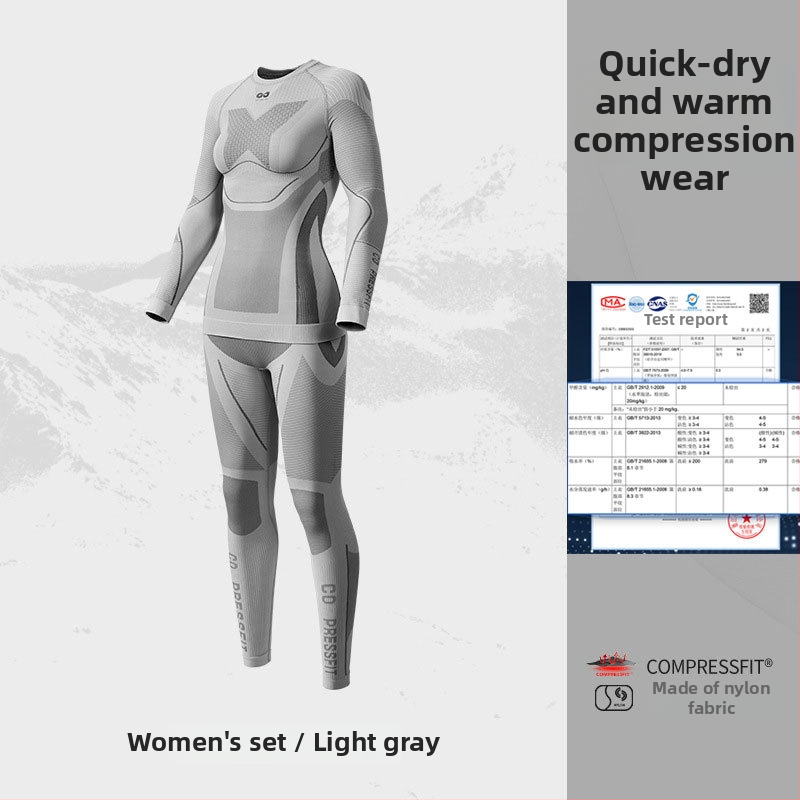 Unisex greitai džiūvantis lauko komplektas – nailono/elastano audinys, dryžių raštas, žiemai, pavasariui ir rudeniui; tinka bėgimui, važiavimui dviračiu, žygiams ir slidinėjimui