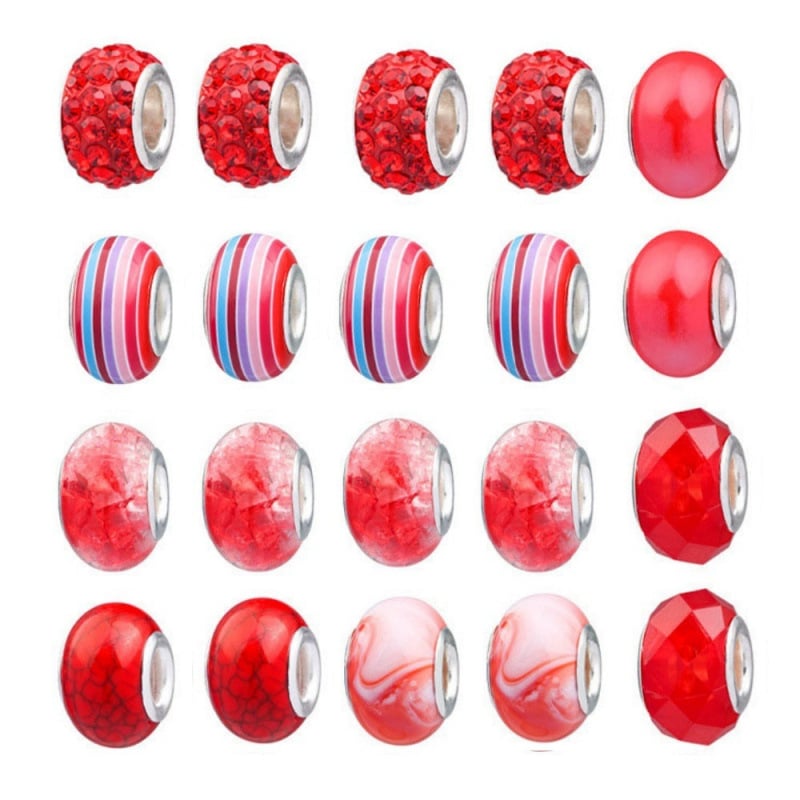 DIY gyerekeknek karkötőgyöngy készlet, elektroplattolt felületű vegyes anyagú gyöngyökkel és rajzfilmfigurás charmokkal