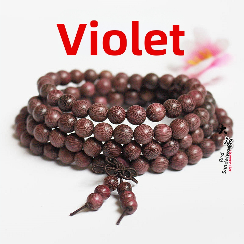 108 gyöngyös fa karkötő, kör alakú gyöngyök, klasszikus stílus, polírozott felület