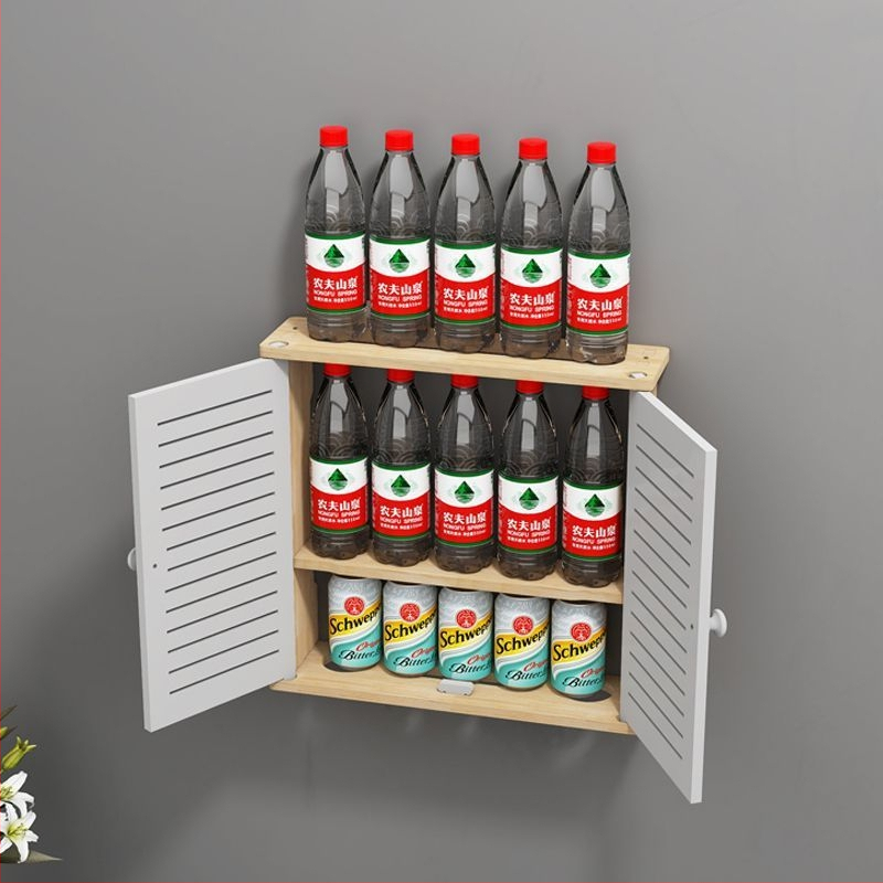 Bevielio maršrutizatoriaus laikymo dėžutė - sieninis montavimas, be gręžimo, masyvaus medžio, etninio stiliaus sieninis lentynų komplektas su 6 lygių