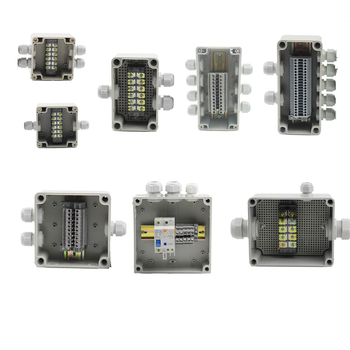 Plastikust välistingimustes kasutatav veekindel ühenduskast terminaliga, kabelite läbiviimiseks, montaaži kinnitustega, ABS