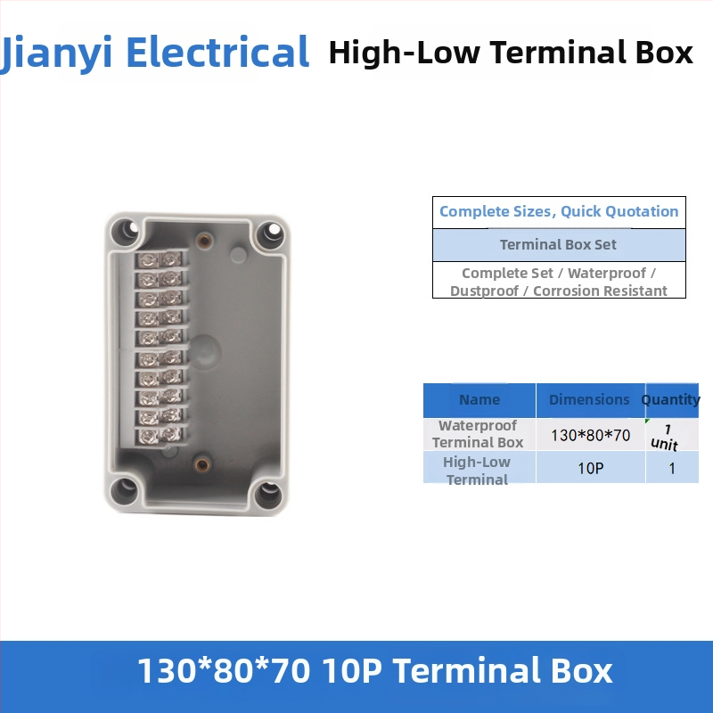 Plastikust välistingimustes kasutatav veekindel ühenduskast terminaliga, kabelite läbiviimiseks, montaaži kinnitustega, ABS