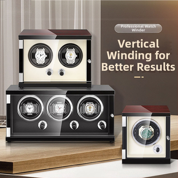 Κουτί περιστροφής ρολογιών με μοτέρ, από πεύκο υψηλής πυκνότητας και PU δέρμα, φινίρισμα πιάνου, μοντέλα 1+0–9+0, κατάλληλο για δώρο περιτύλιγμα κοσμημάτων