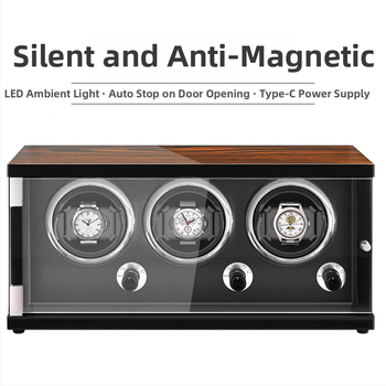 Κουτί περιστροφής ρολογιών με μοτέρ, από πεύκο υψηλής πυκνότητας και PU δέρμα, φινίρισμα πιάνου, μοντέλα 1+0–9+0, κατάλληλο για δώρο περιτύλιγμα κοσμημάτων