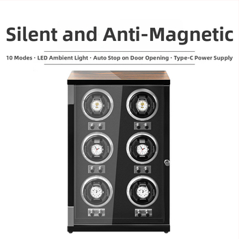 Κουτί περιστροφής ρολογιών με μοτέρ, από πεύκο υψηλής πυκνότητας και PU δέρμα, φινίρισμα πιάνου, μοντέλα 1+0–9+0, κατάλληλο για δώρο περιτύλιγμα κοσμημάτων