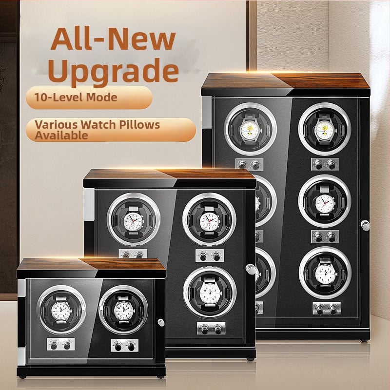 Κουτί περιστροφής ρολογιών με μοτέρ, από πεύκο υψηλής πυκνότητας και PU δέρμα, φινίρισμα πιάνου, μοντέλα 1+0–9+0, κατάλληλο για δώρο περιτύλιγμα κοσμημάτων
