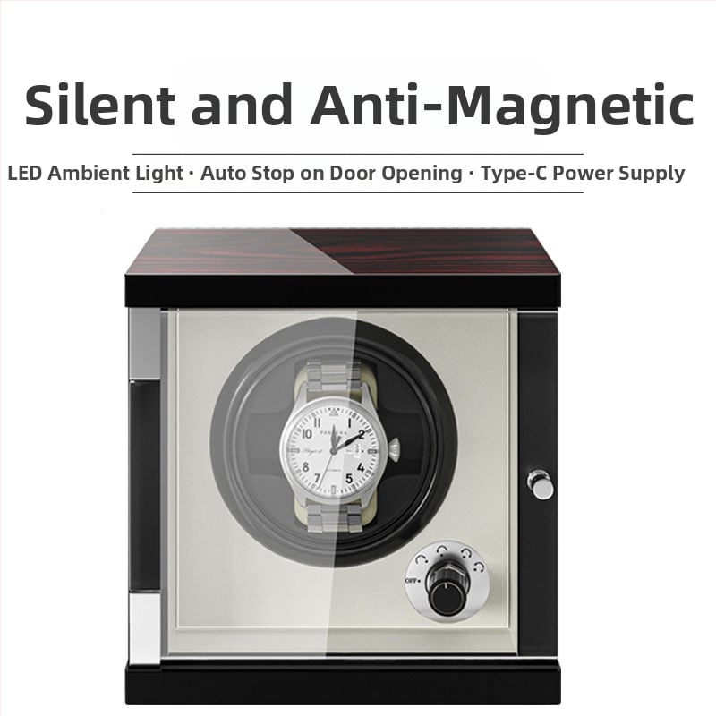 Κουτί περιστροφής ρολογιών με μοτέρ, από πεύκο υψηλής πυκνότητας και PU δέρμα, φινίρισμα πιάνου, μοντέλα 1+0–9+0, κατάλληλο για δώρο περιτύλιγμα κοσμημάτων