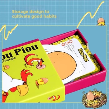 Djeco kartu galda spēle ar loģisku domāšanu un dzīvnieku tērēšanās tēmu — materiāli: plastmasa un papīrs; vecums 4–14 gadi; veicina intelektuālo attīstību, roku darbību un interaktīvu spēli.