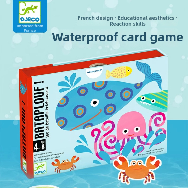 Djeco kartu galda spēle ar loģisku domāšanu un dzīvnieku tērēšanās tēmu — materiāli: plastmasa un papīrs; vecums 4–14 gadi; veicina intelektuālo attīstību, roku darbību un interaktīvu spēli.