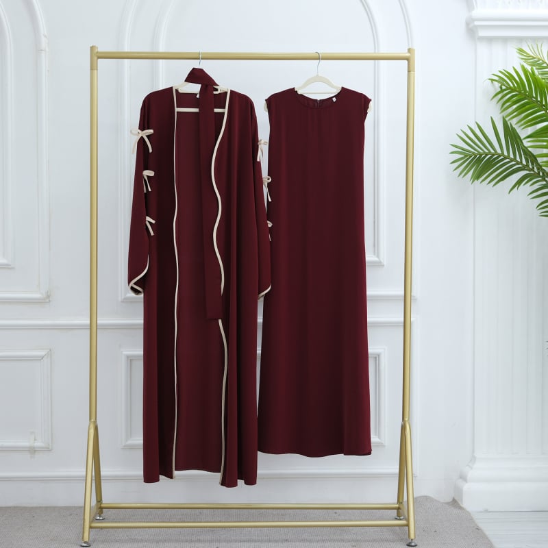 Loriya abajos suknelė su kaspinu, poliesteris, ilgos rankovės, be apykaklės