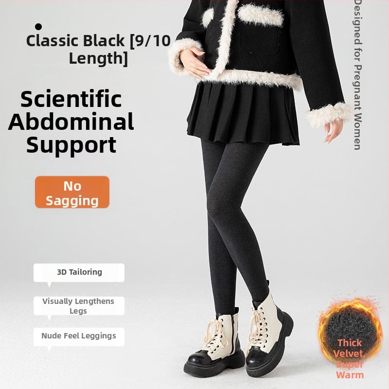 Κολάν εγκυμοσύνης για χειμώνα με φλίς επένδυση, ύφασμα βαμβάκι-νίλον, κατακόρυφες ρίγες, μήκος 9/10, εφαρμογή slim