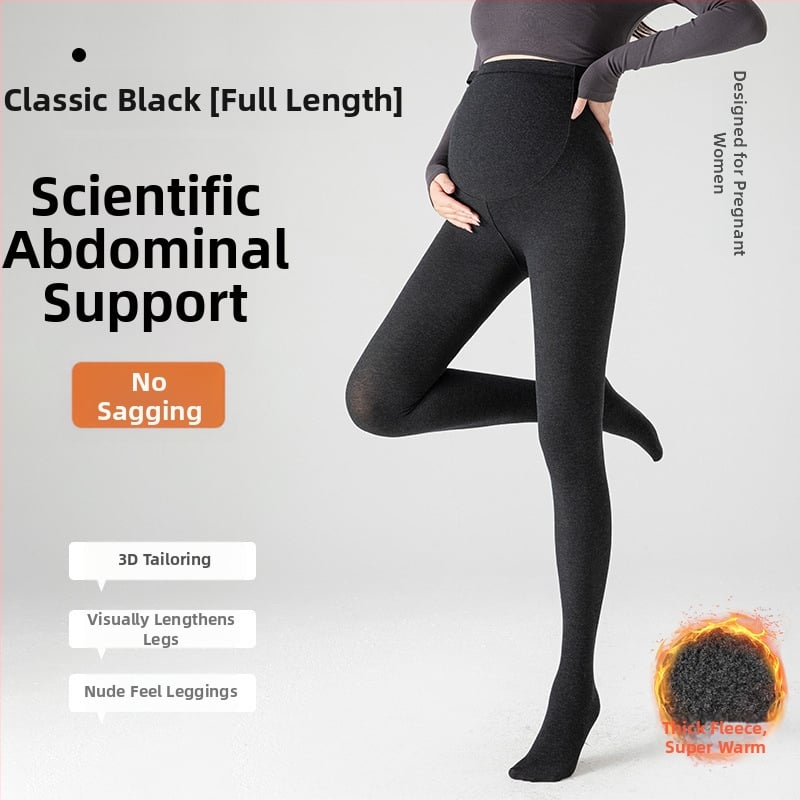 Κολάν εγκυμοσύνης για χειμώνα με φλίς επένδυση, ύφασμα βαμβάκι-νίλον, κατακόρυφες ρίγες, μήκος 9/10, εφαρμογή slim