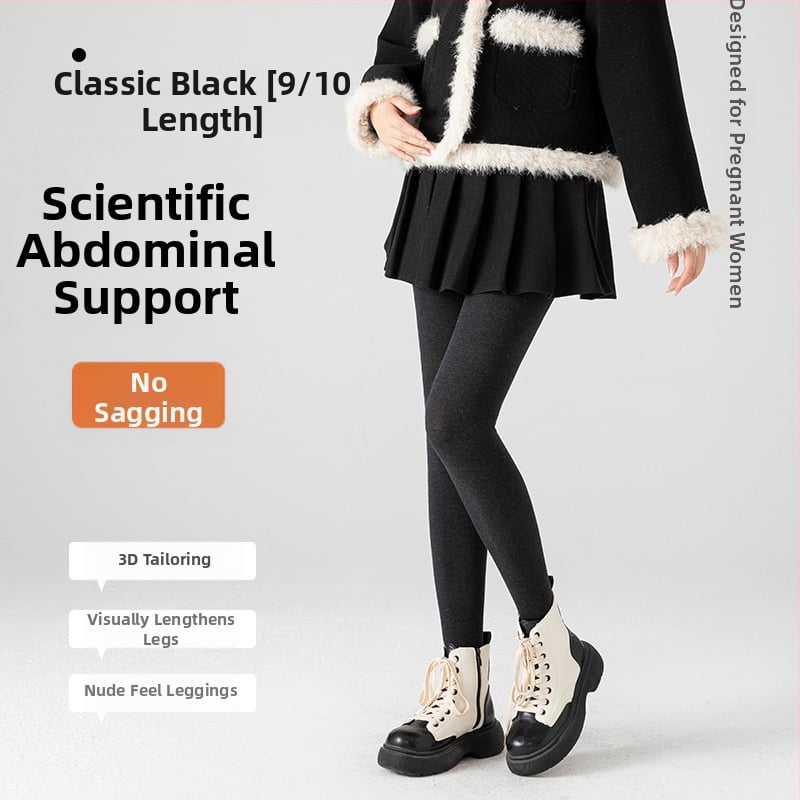 Κολάν εγκυμοσύνης για χειμώνα με φλίς επένδυση, ύφασμα βαμβάκι-νίλον, κατακόρυφες ρίγες, μήκος 9/10, εφαρμογή slim