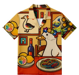 Muška košulja s 3D digitalnim printom, poliester tkanina, kratki rukavi, ležerni kroj, rever ovratnik