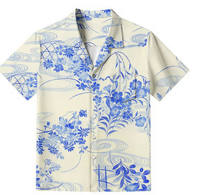 Muška košulja s 3D digitalnim printom, poliester tkanina, kratki rukavi, ležerni kroj, rever ovratnik