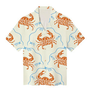 Muška košulja s 3D digitalnim printom, poliester tkanina, kratki rukavi, ležerni kroj, rever ovratnik