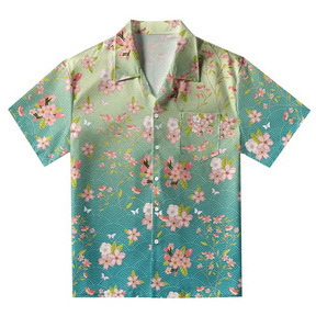 Muška košulja s 3D digitalnim printom, poliester tkanina, kratki rukavi, ležerni kroj, rever ovratnik