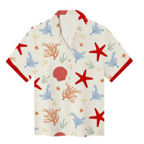 Muška košulja s 3D digitalnim printom, poliester tkanina, kratki rukavi, ležerni kroj, rever ovratnik