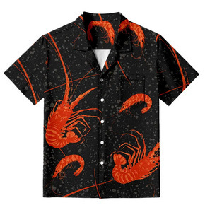 Muška košulja s 3D digitalnim printom, poliester tkanina, kratki rukavi, ležerni kroj, rever ovratnik