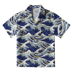 Muška košulja s 3D digitalnim printom, poliester tkanina, kratki rukavi, ležerni kroj, rever ovratnik