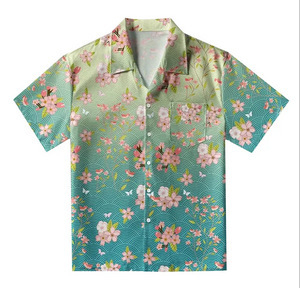 Muška košulja s 3D digitalnim printom, poliester tkanina, kratki rukavi, ležerni kroj, rever ovratnik