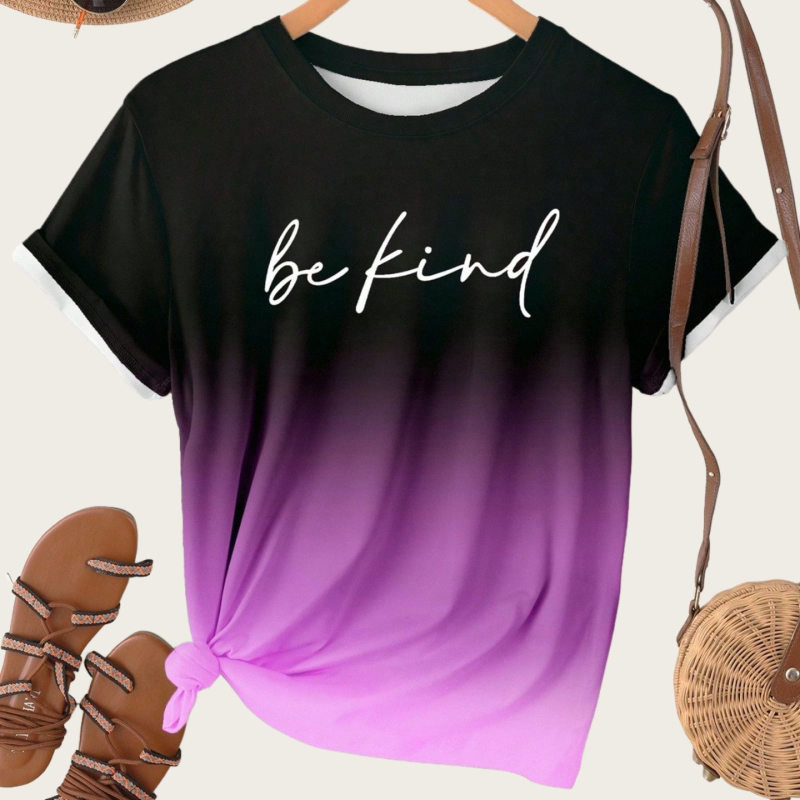 Sieviešu īsrokas T-krekls ar apaļu kaklu, ziedu raksts, poliesters ar elastānu, vidēja garuma